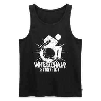 Rollstuhlfahrer Rollifahrer Wheelchair Story 10$ - Männer Premium Bio Tank Top - Schwarz - Vorne - AI Model Male 178 light (178cm)