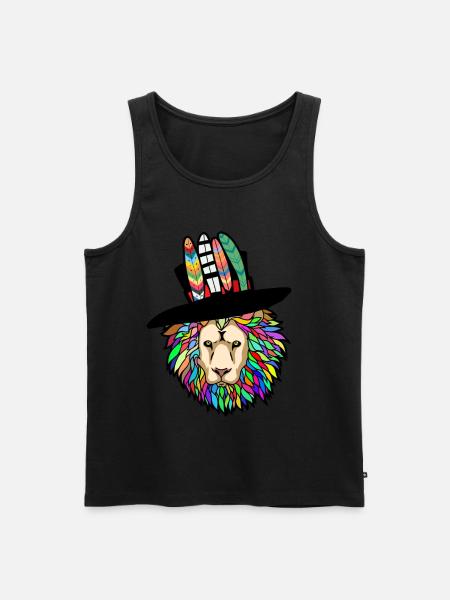 Lion's Head Lion Lion - Men's Premium Organic Tank Top - black