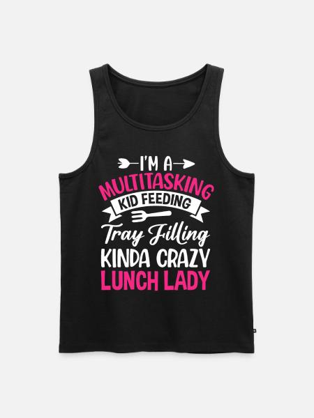Cafeteria Employee Multitasking Child Feeding - Men's Premium Organic Tank Top - black