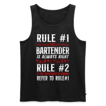 Bartender Mixologist Bar Rules - Men's Premium Organic Tank Top - black - Front - Michal (187cm)