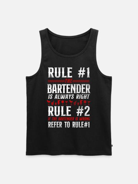 Bartender Mixologist Bar Rules - Men's Premium Organic Tank Top - black