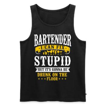 Bartender Mixologist Bartender I - Männer Premium Bio Tank Top - Schwarz - Vorne - Michal (187cm)