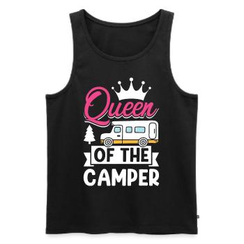 Camper Mom Funny Camping Queen of the Camper - Männer Premium Bio Tank Top - Schwarz - Vorne - AI Model Male 178 light (178cm)