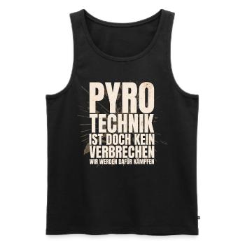 Pyrotechnik ist doch kein Verbrechen - Meme Spruch - Männer Premium Bio Tank Top - Schwarz - Vorne - AI Model Male 178 light (178cm)