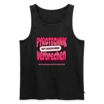 Pyrotechnik ist doch kein Verbrechen - Meme Spruch - Männer Premium Bio Tank Top - Schwarz - Vorne - AI Model Male 178 light (178cm)
