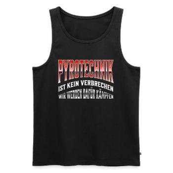 Pyrotechnics are not a crime - Meme Spruch - Men's Premium Organic Tank Top - black - Front - AI Model Male 178 light (178cm)
