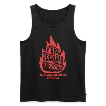 Pyrotechnics are not a crime - Meme Spruch - Men's Premium Organic Tank Top - black - Front - AI Model Male 178 light (178cm)