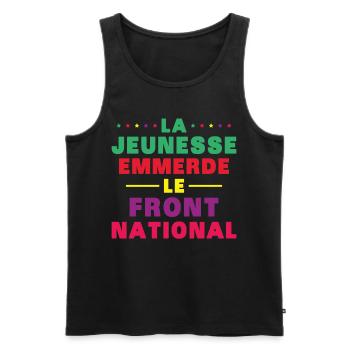 Fuck the National Front - Men's Premium Organic Tank Top - black - Front - AI Model Male 178 light (178cm)