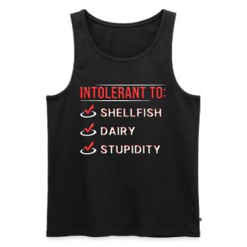 Meeresfrüchteallergie Intolerant To Shellfish - Männer Premium Bio Tank Top - Schwarz - Vorne - AI Model Male 178 light (178cm)