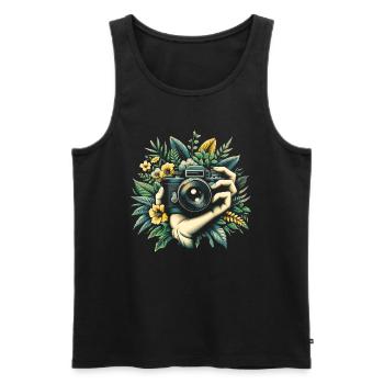 Photographer Photography Photographer - Men's Premium Organic Tank Top - black - Front - AI Model Male 178 light (178cm)