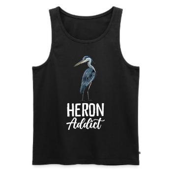 Heron Addict - Männer Premium Bio Tank Top - Schwarz - Vorne - AI Model Male 178 light (178cm)