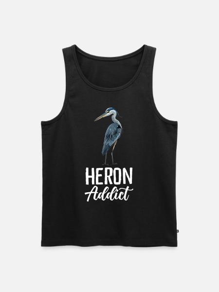 Heron Addict - Men's Premium Organic Tank Top - black