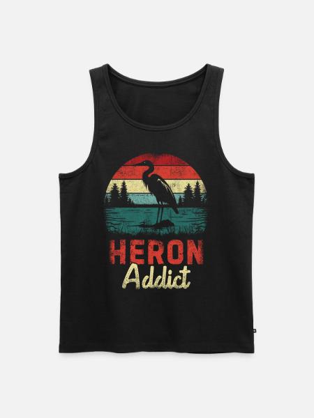 Heron Addict - Men's Premium Organic Tank Top - black