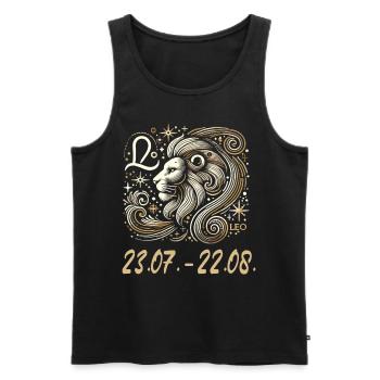 Himmlischer Löwe Sternzeichen - Männer Premium Bio Tank Top - Schwarz - Vorne - Michal (187cm)
