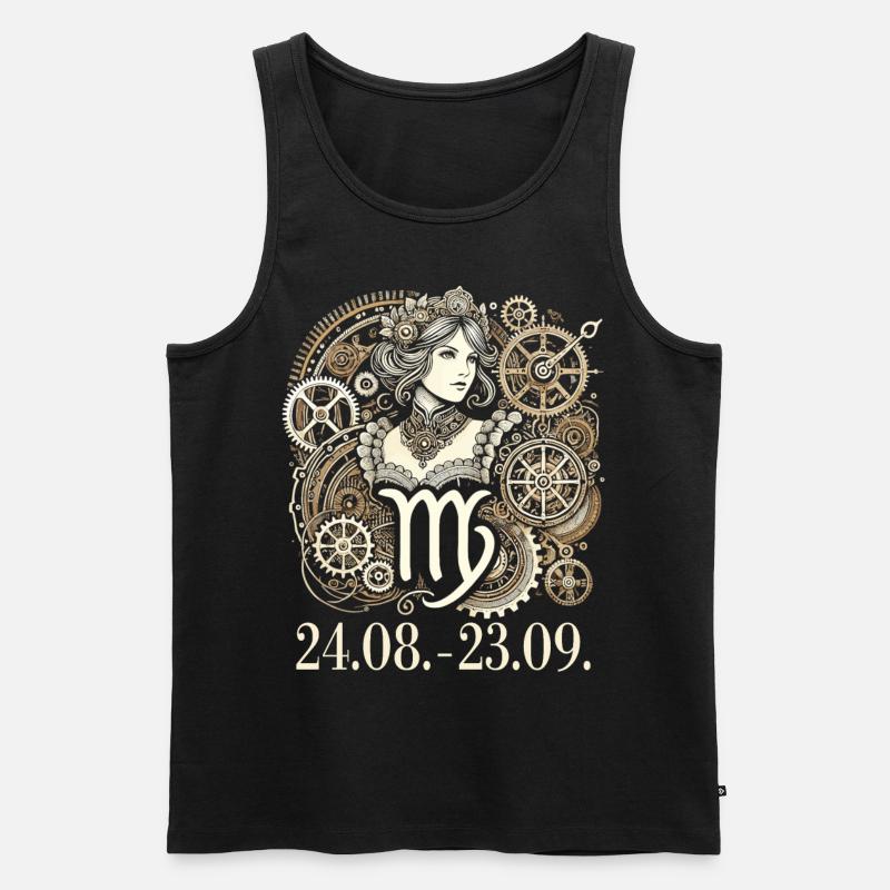 Sternzeichen Jungfrau Steampunk Stil - Männer Premium Bio Tank Top - Schwarz