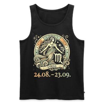 Zodiac sign Virgo vintage with grunge effect - Men's Premium Organic Tank Top - black - Front - Michal (187cm)