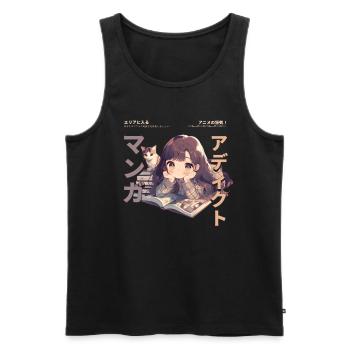 Manga Addicted - Kawaii Anime Girl Fashion Punk - Männer Premium Bio Tank Top - Schwarz - Vorne - AI Model Male 178 light (178cm)