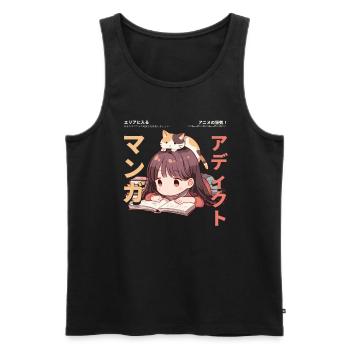 Manga Addicted - Kawaii Anime Girl Fashion Punk - Männer Premium Bio Tank Top - Schwarz - Vorne - AI Model Male 178 light (178cm)