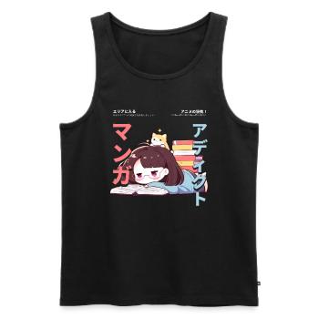 Manga Addicted - Kawaii Anime Girl Fashion Punk - Männer Premium Bio Tank Top - Schwarz - Vorne - AI Model Male 178 light (178cm)