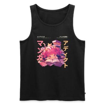 Manga Addicted - Kawaii Anime Girl Fashion Punk - Männer Premium Bio Tank Top - Schwarz - Vorne - AI Model Male 178 light (178cm)