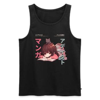 Manga Addicted - Kawaii Anime Girl Fashion Punk - Männer Premium Bio Tank Top - Schwarz - Vorne - AI Model Male 178 light (178cm)