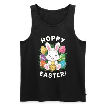 Frohe Ostern Hase Osterei Hoppy Easter - Männer Premium Bio Tank Top - Schwarz - Vorne - Michal (187cm)