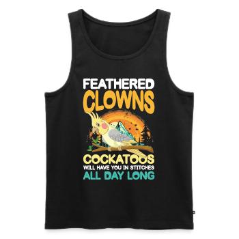 Featherd Clowns Cockatoos für eine Kakadu - Männer Premium Bio Tank Top - Schwarz - Vorne - Michal (187cm)