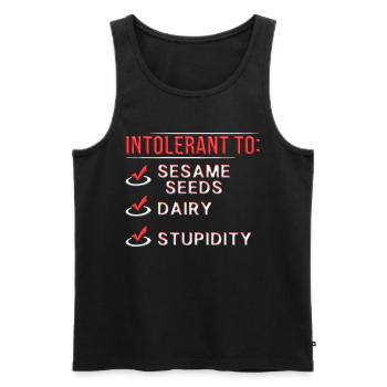 Gélule Allergie Aux Fruits Intolérance Aux Graines - Débardeur bio Premium Homme - noir - Devant - AI Model Male 178 light (178cm)