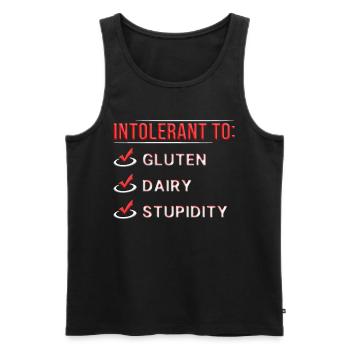 Allergie au gluten Intolérance au gluten - Débardeur bio Premium Homme - noir - Devant - AI Model Male 178 light (178cm)