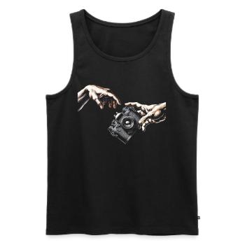 Photographer Photography Photographer - Men's Premium Organic Tank Top - black - Front - AI Model Male 178 light (178cm)