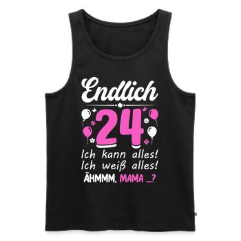 Endlich 24 Ich Kann Alles Ich Weiß Alles - Männer Premium Bio Tank Top - Schwarz - Vorne - Michal (187cm)