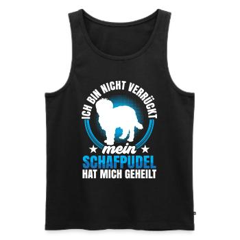 Schafpudel hat mich geheilt Altdeutscher Hütehund - Männer Premium Bio Tank Top - Schwarz - Vorne - AI Model Male 178 light (178cm)