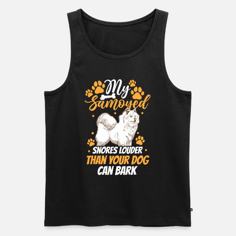 Samojede schnarcht laut Samojedenspitz Samojede - Männer Premium Bio Tank Top - Schwarz