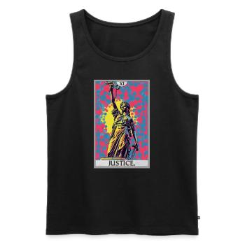 Tarotkarten Tarotkarte Justice Gerechtigkeit - Männer Premium Bio Tank Top - Schwarz - Vorne - Michal (187cm)