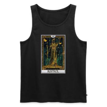 Cartes de tarot Carte de tarot Justice Justice - Débardeur bio Premium Homme - noir - Devant - Michal (187cm)