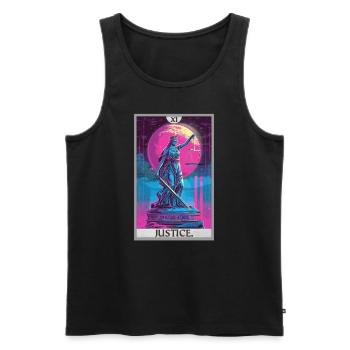 Tarotkarten Tarotkarte Justice Gerechtigkeit - Männer Premium Bio Tank Top - Schwarz - Vorne - Michal (187cm)