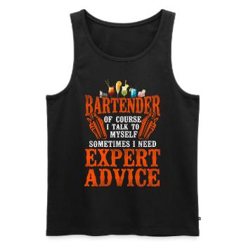 Bartender Mixologist Bartender Of - Men's Premium Organic Tank Top - black - Front - Michal (187cm)