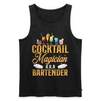 Bartender Mixologist Cocktail - Men's Premium Organic Tank Top - black - Front - Michal (187cm)