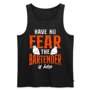 Barman Mixologue N’ayez crainte - Débardeur bio Premium Homme - noir - Devant - Michal (187cm)