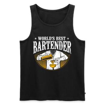 Bartender Mixologist World's Best - Men's Premium Organic Tank Top - black - Front - Michal (187cm)