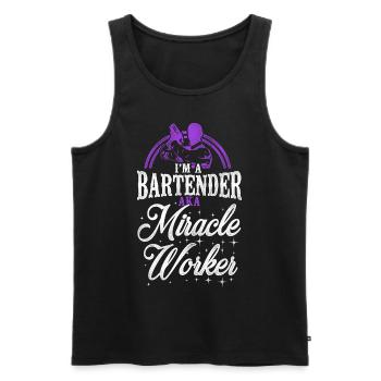 Bartender Mixologist Bartender - Männer Premium Bio Tank Top - Schwarz - Vorne - AI Model Male 178 light (178cm)