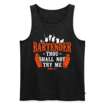Bartender Mixologist Bartender - Men's Premium Organic Tank Top - black - Front - Michal (187cm)