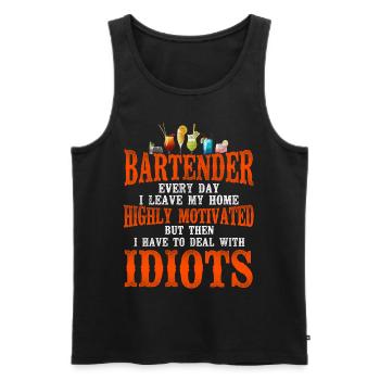 Bartender Mixologist Bartender - Men's Premium Organic Tank Top - black - Front - Michal (187cm)