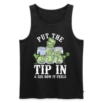 Barman Mixologue Put The Tip - Débardeur bio Premium Homme - noir - Devant - Michal (187cm)