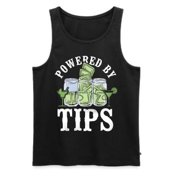 Bartender Mixologist Powered By - Men's Premium Organic Tank Top - black - Front - AI Model Male 178 light (178cm)