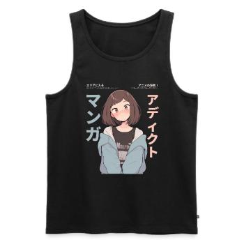 Manga Addicted - Kawaii Anime Girl Fashion Punk - Männer Premium Bio Tank Top - Schwarz - Vorne - AI Model Male 178 light (178cm)