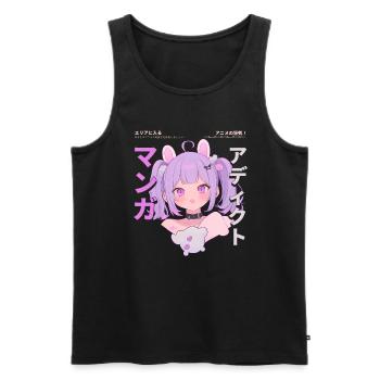 Manga Addicted - Kawaii Anime Girl Fashion Punk - Männer Premium Bio Tank Top - Schwarz - Vorne - AI Model Male 178 light (178cm)