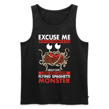 Flying Spaghetti Monster FSM - Men's Premium Organic Tank Top - black - Front - AI Model Male 178 light (178cm)