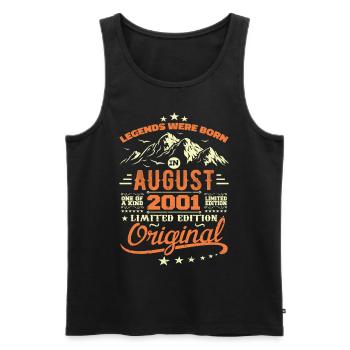 August 2001 Birthday August 2001 Vintage Gift - Men's Premium Organic Tank Top - black - Front - Michal (187cm)