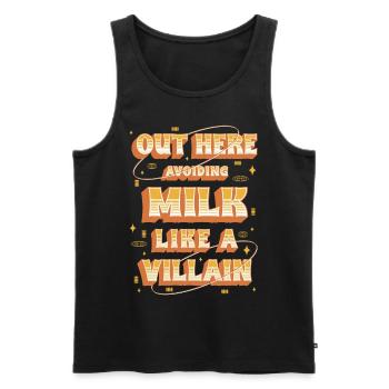 Allergie au lait ici Éviter le lait - Débardeur bio Premium Homme - noir - Devant - Michal (187cm)